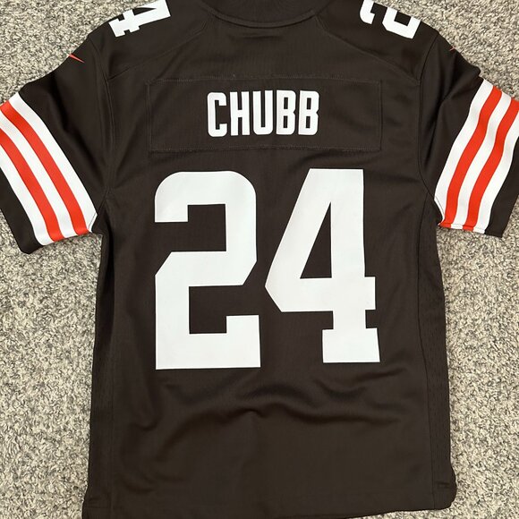 Nike Youth Medium - Replica Nick Chubb Browns Game Jersey - Picture 2 of 3